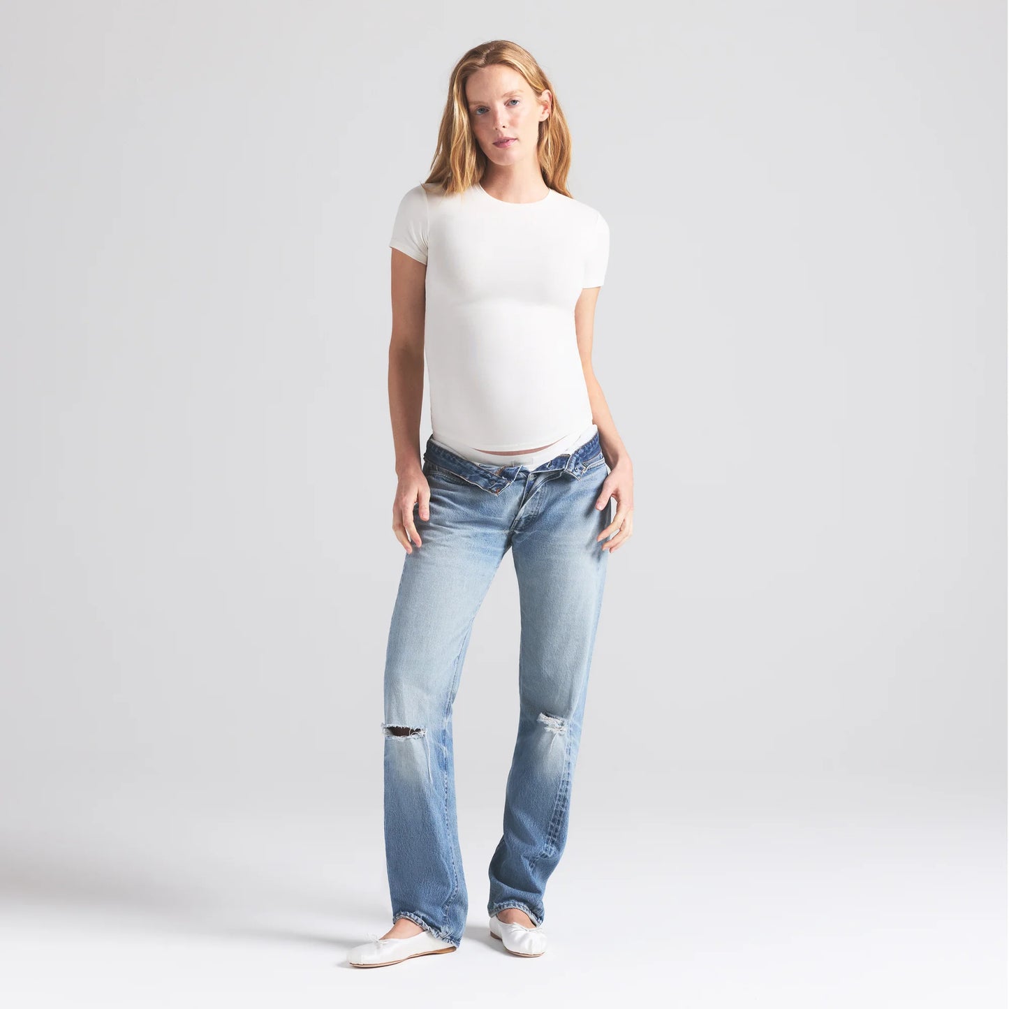 COTTON JERSEY MATERNITY T-SHIRT | MARBLE