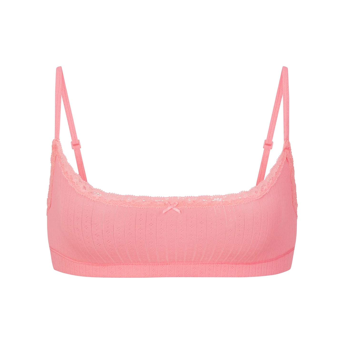 LIGHTWEIGHT COTTON POINTELLE SCOOP BRALETTE | MELON TONAL