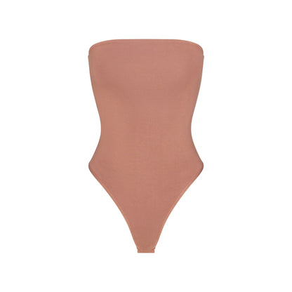 SMOOTH LAYERS STRAPLESS BODYSUIT | NUTMEG