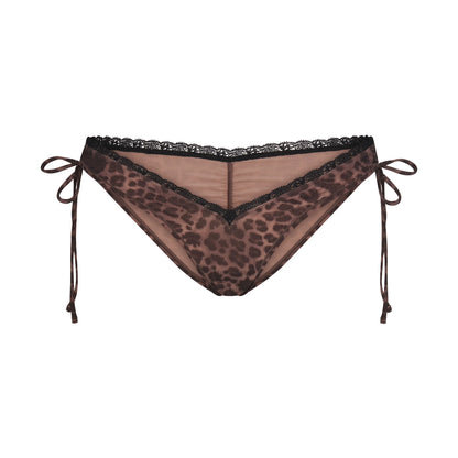 FITS EVERYBODY LACE MICRO TANGA | UMBER LEOPARD PRINT
