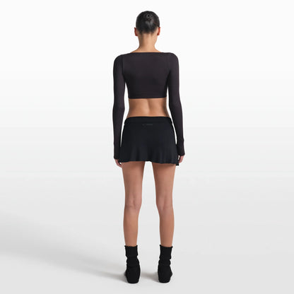 NikeSKIMS STRETCH KNIT WRAP SKIRT | OBSIDIAN