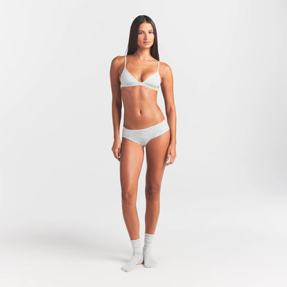 EVERYDAY COTTON TRIANGLE BRALETTE | LIGHT HEATHER GREY