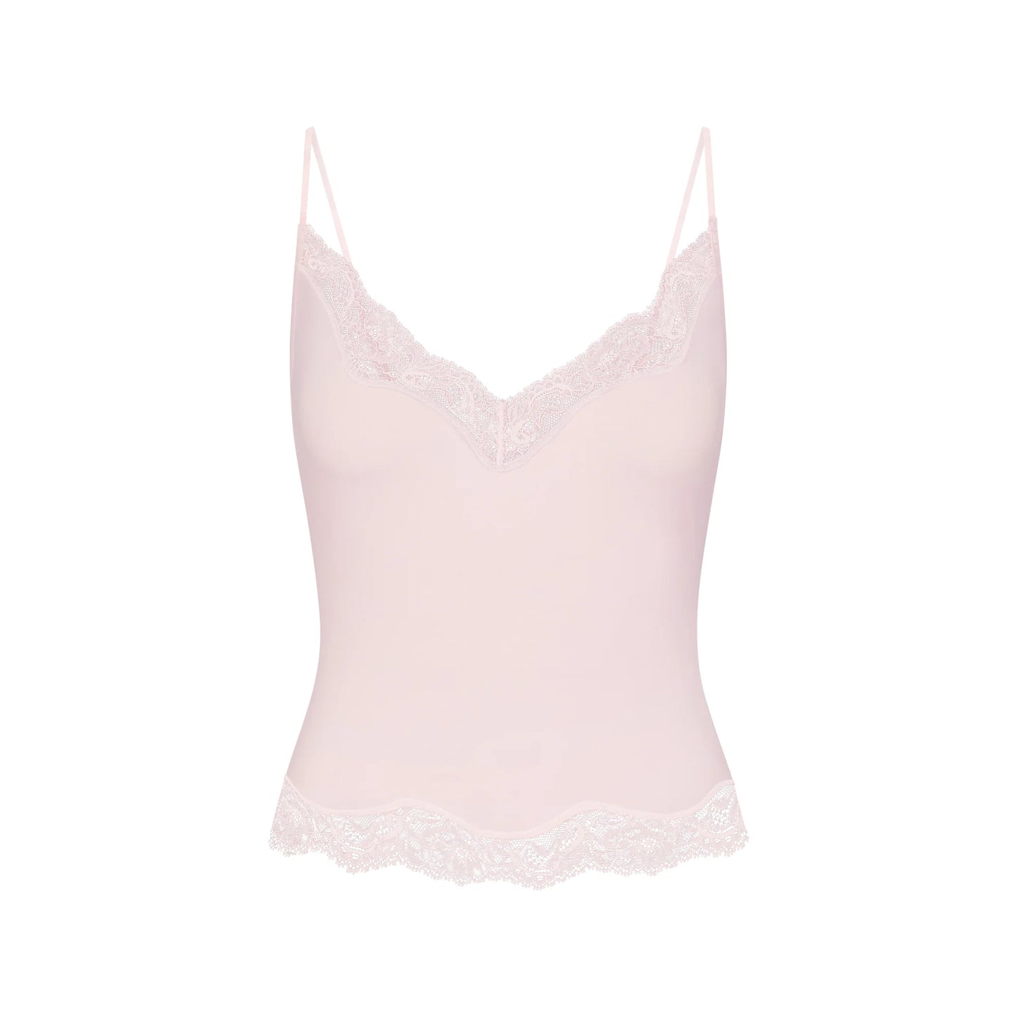 SKIMS SLEEP LACE CAMI AND PANT SET | BARELY PINK