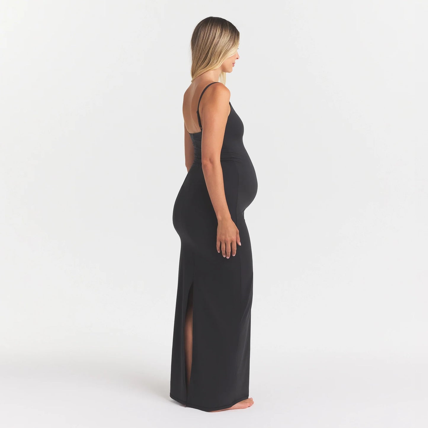 FITS EVERYBODY MATERNITY LONG SLIP DRESS | ONYX