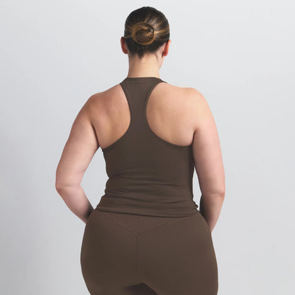 NikeSKIMS MATTE RACERBACK TANK | DARK SEPIA
