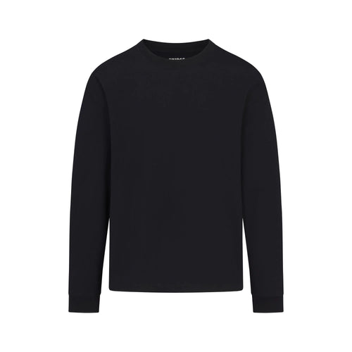 HEAVYWEIGHT COTTON MENS RELAXED LONG SLEEVE T-SHIRT | OBSIDIAN