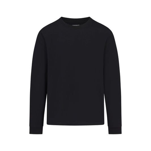 HEAVYWEIGHT COTTON MENS RELAXED LONG SLEEVE T-SHIRT | OBSIDIAN