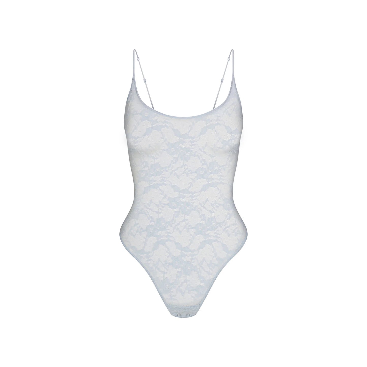 STRETCH LACE SCOOP NECK BODYSUIT | POWDER BLUE