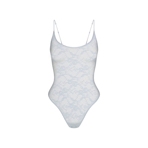 STRETCH LACE SCOOP NECK BODYSUIT | POWDER BLUE
