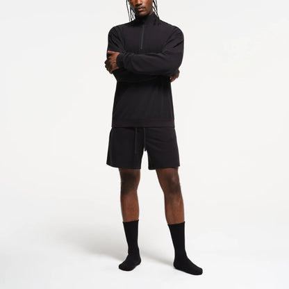 JERSEY LOUNGE MENS RELAXED QUARTER ZIP PULLOVER | OBSIDIAN