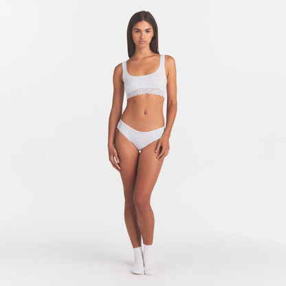LIGHTWEIGHT COTTON LACE HIPSTER | AIRSPACE LAGUNA STRIPE