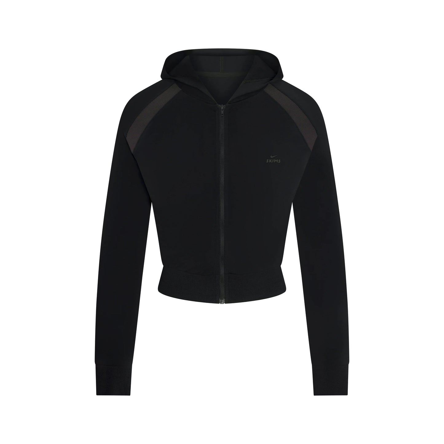 NikeSKIMS STRETCH KNIT SHRUNKEN ZIP HOODIE | OBSIDIAN