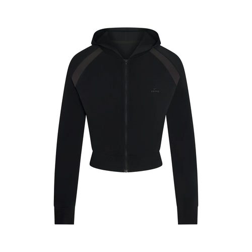 NikeSKIMS STRETCH KNIT SHRUNKEN ZIP HOODIE | OBSIDIAN