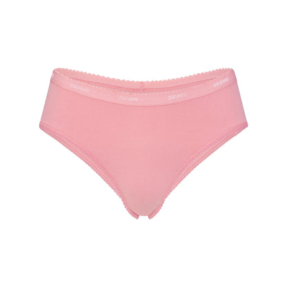 LIGHTWEIGHT COTTON LOGO PICOT HIPSTER | MELON TONAL