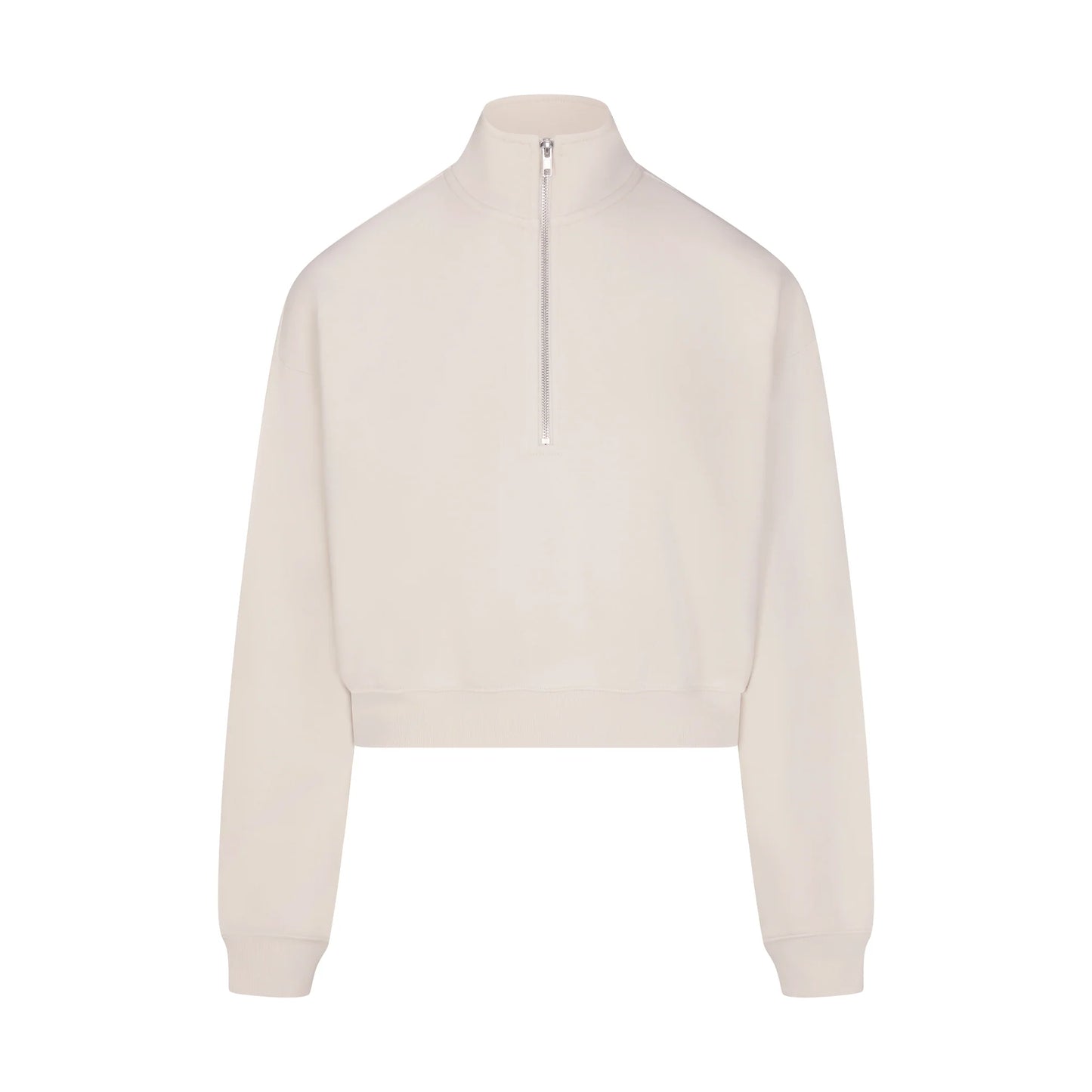 DRAPEY FRENCH TERRY HALF ZIP | BUFF
