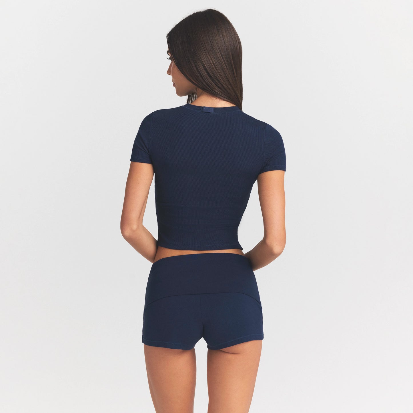 COTTON RIB T-SHIRT | NAVY