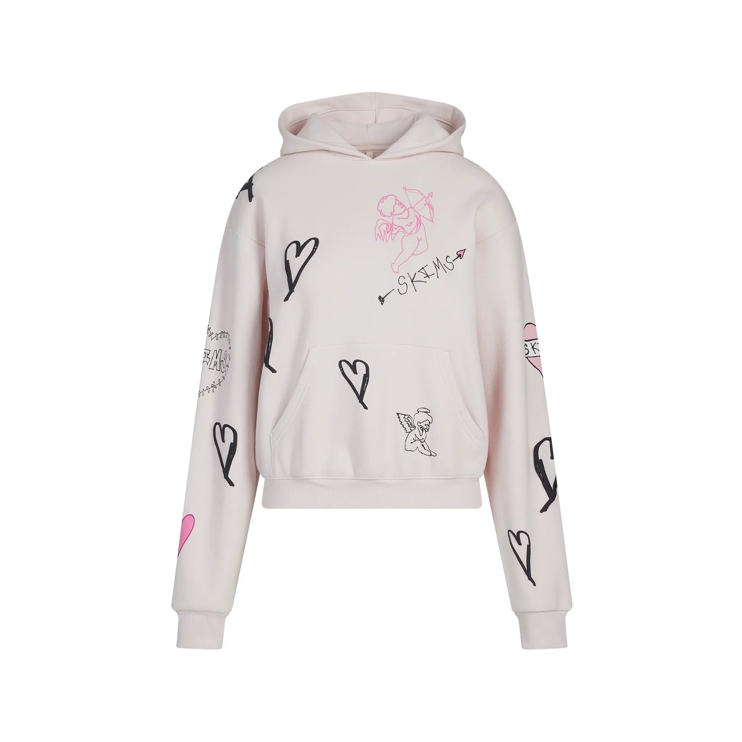 COTTON FLEECE CLASSIC HOODIE | BARELY PINK ANGEL SKETCH