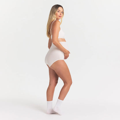 COTTON JERSEY MATERNITY HIGH-WAISTED BRIEF | MARBLE