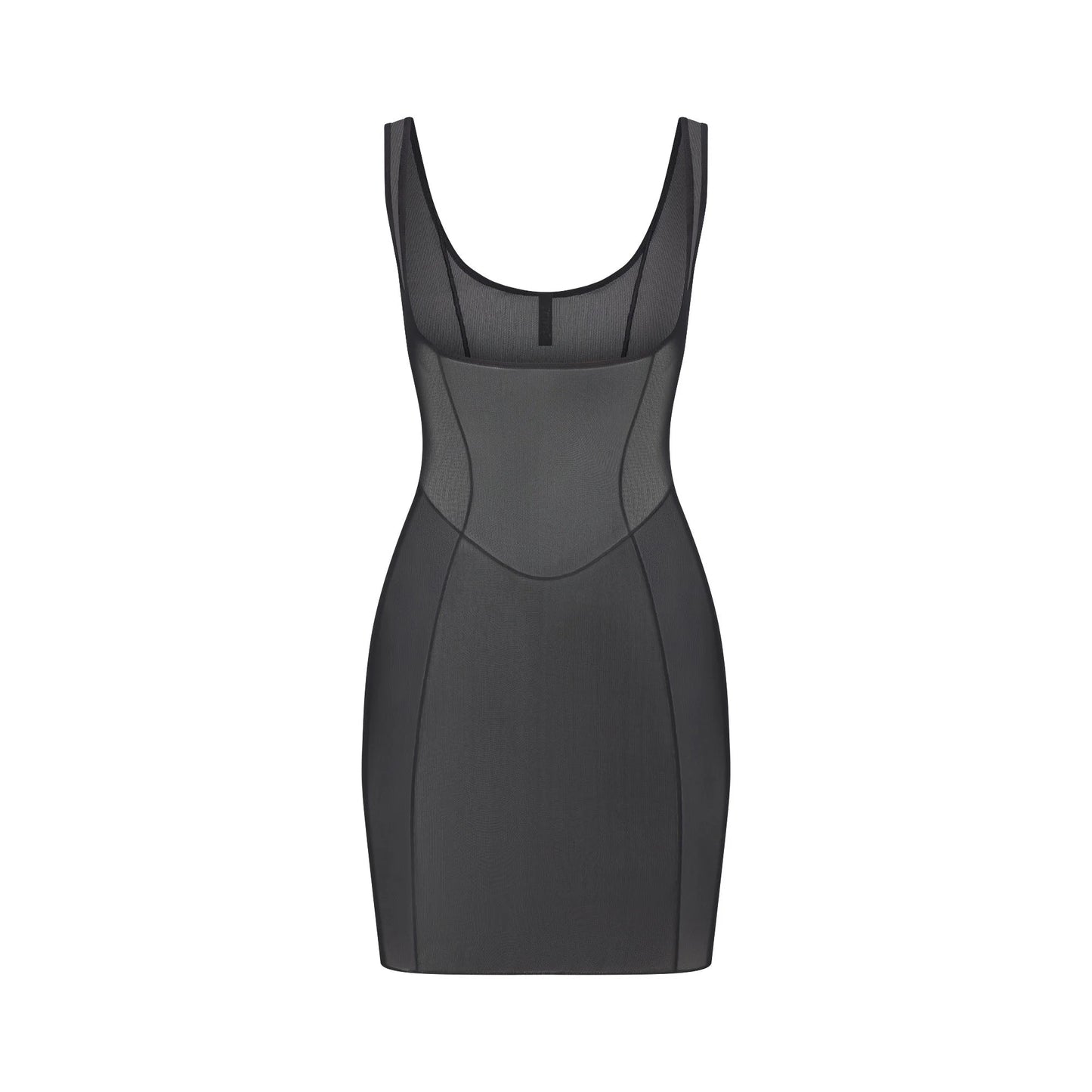 POWER MESH SHAPEWEAR OPEN BUST SLIP DRESS | ONYX