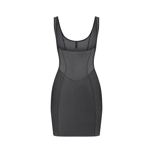 POWER MESH SHAPEWEAR OPEN BUST SLIP DRESS | ONYX