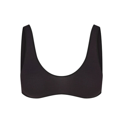 WOOL RIB BRALETTE | OBSIDIAN