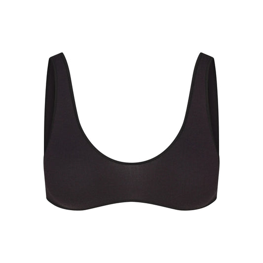 WOOL RIB BRALETTE | OBSIDIAN