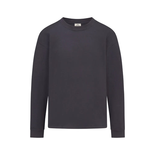 HEAVYWEIGHT COTTON MENS RELAXED LONG SLEEVE T-SHIRT | RAVEN