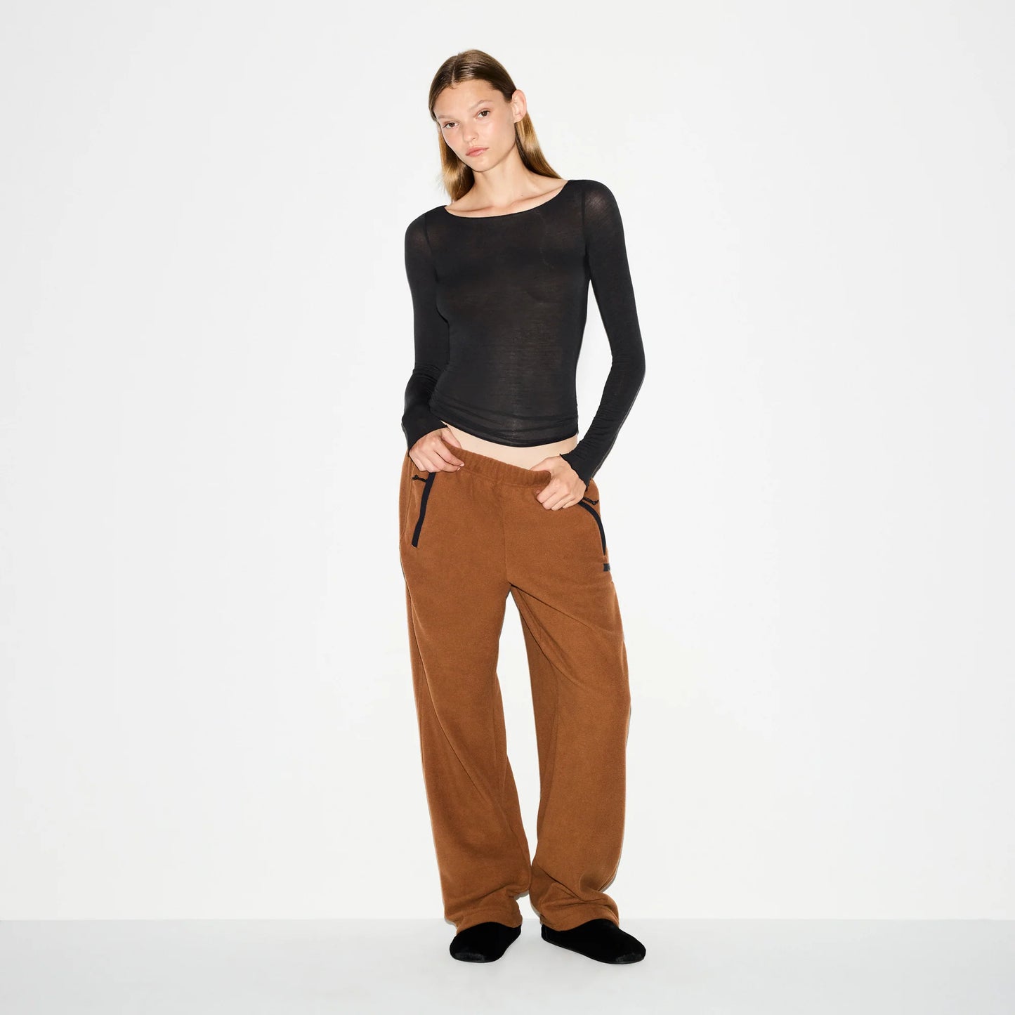 OUTDOOR FLEECE STRAIGHT LEG PANT | CHAI
