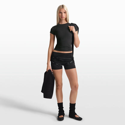 NikeSKIMS RIBBED SEAMLESS BABY T-SHIRT | OBSIDIAN