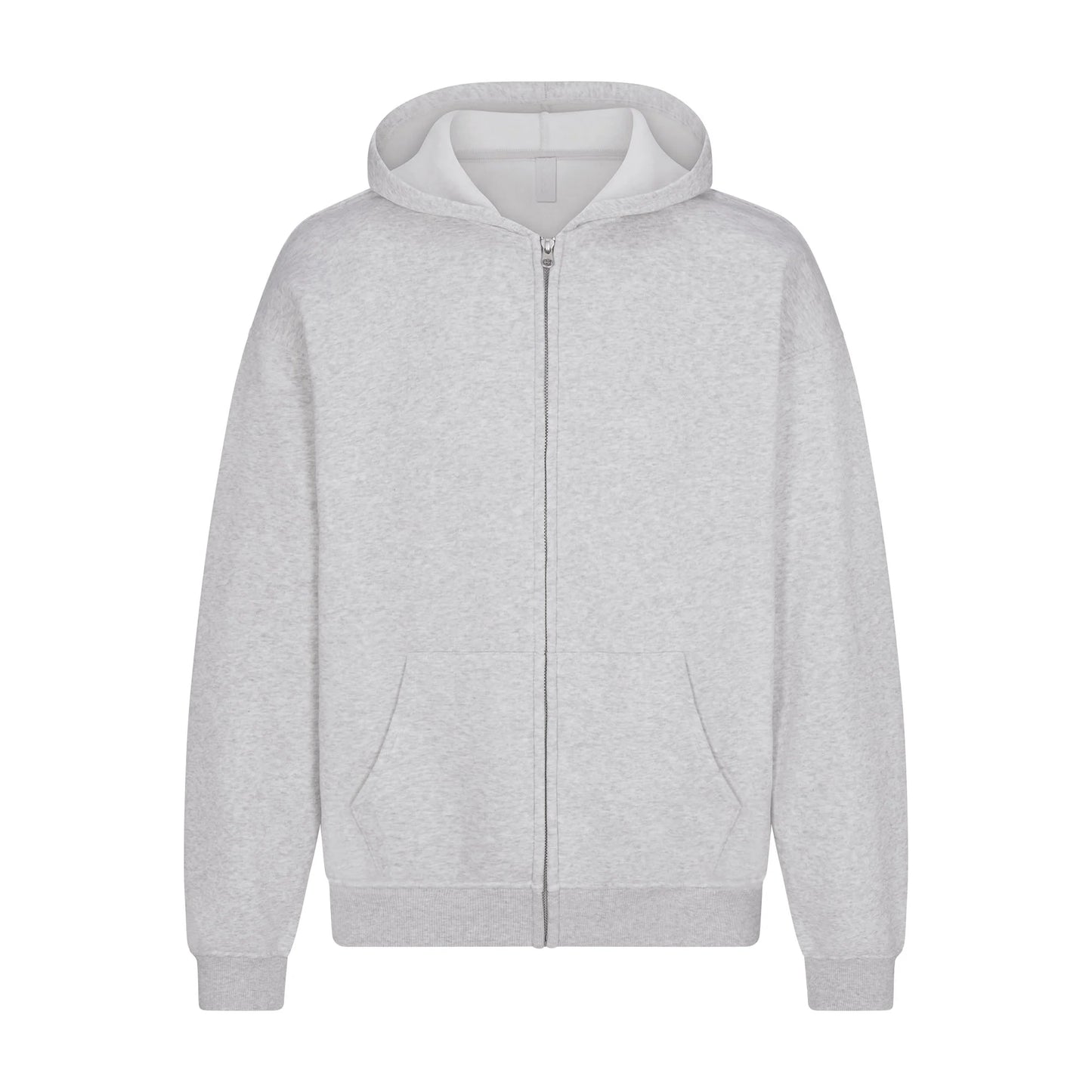 FLEECE LOUNGE MENS RELAXED ZIP UP HOODIE | LIGHT HEATHER GREY