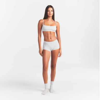 EVERYDAY COTTON BOY SHORT | LIGHT HEATHER GREY