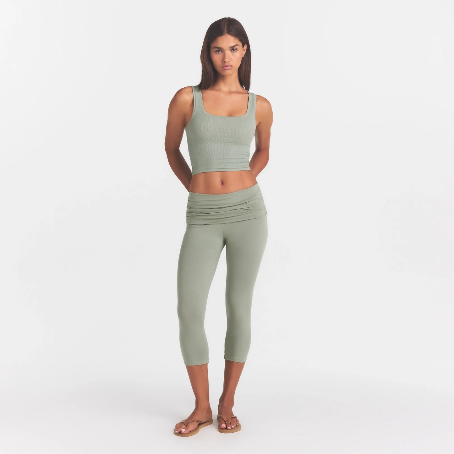 COTTON JERSEY FOLDOVER CAPRI | MINERAL