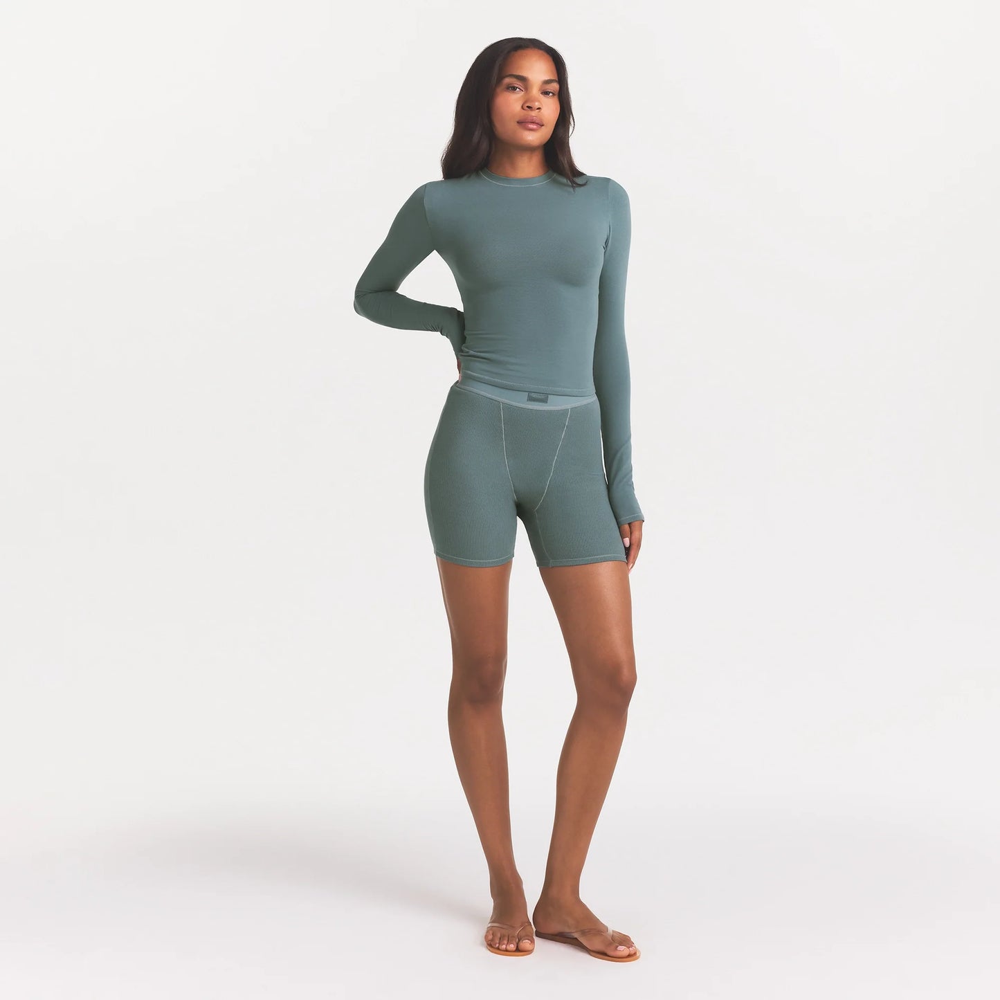 COTTON JERSEY LONG SLEEVE T-SHIRT | KYANITE