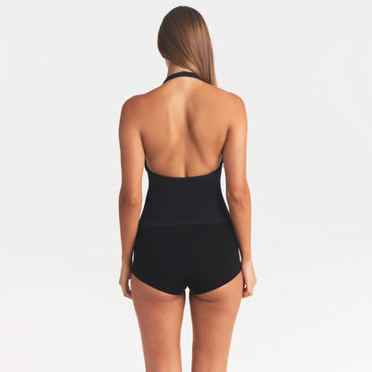 SMOOTH LAYERS HALTER TOP | OBSIDIAN