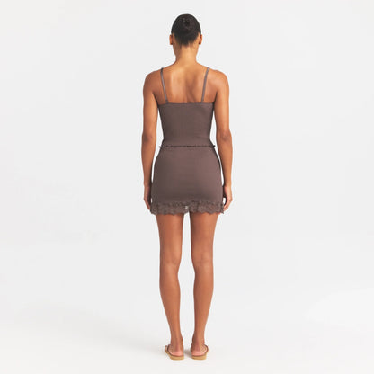 RIB KNIT LACE CAMI | AMETHYST