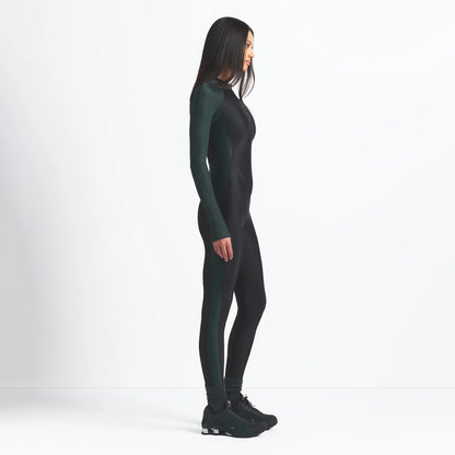 NikeSKIMS SHINE ZIP FRONT LONG ONE PIECE | OBSIDIAN AND DARK TEAL