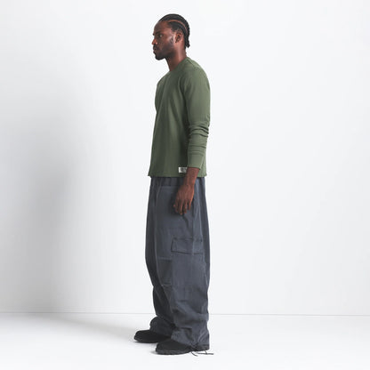 WAFFLE MENS LONG SLEEVE TOP | MILITARY GREEN