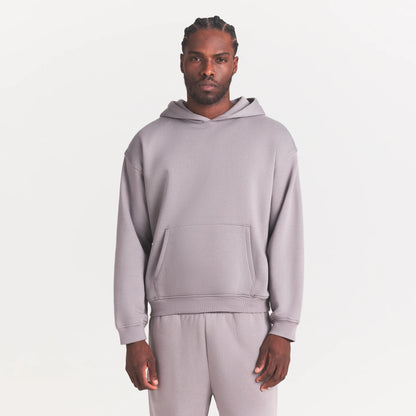 FLEECE LOUNGE MENS RELAXED HOODIE | SHADOW