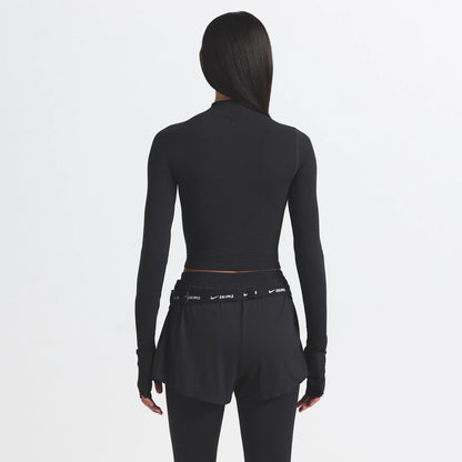 NikeSKIMS VINTAGE SEAMLESS MOCK NECK CROP TOP | OBSIDIAN