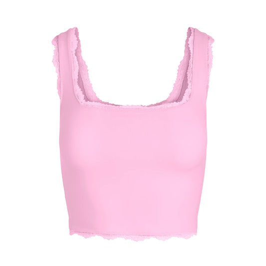 FITS EVERYBODY LACE TANK | BUBBLE GUM TONAL