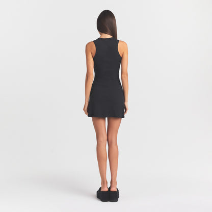 COTTON RIB TANK DRESS | SOOT