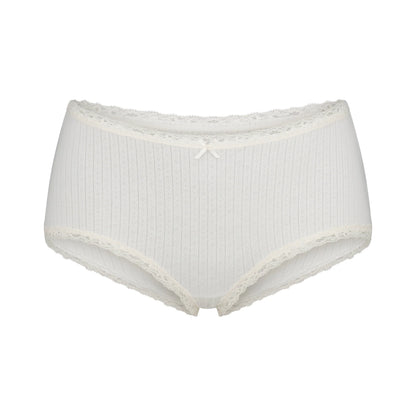LIGHTWEIGHT COTTON POINTELLE LACE BOY SHORT | MARBLE TONAL