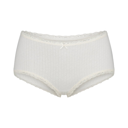 LIGHTWEIGHT COTTON POINTELLE LACE BOY SHORT | MARBLE TONAL