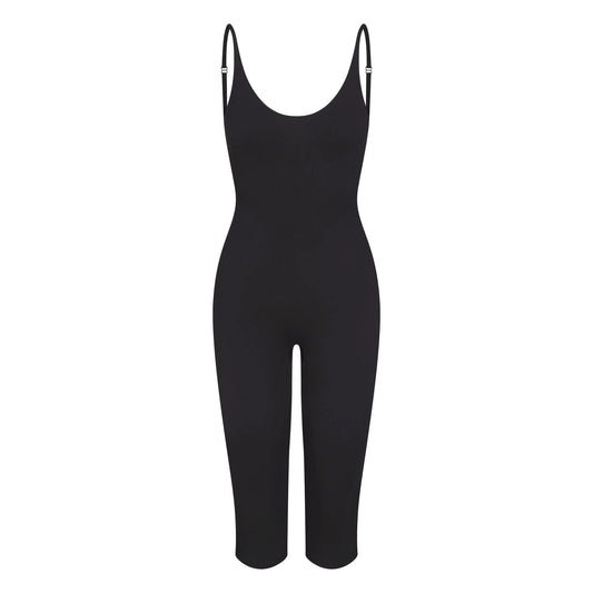SMOOTH LAYERS CAPRI CATSUIT | OBSIDIAN