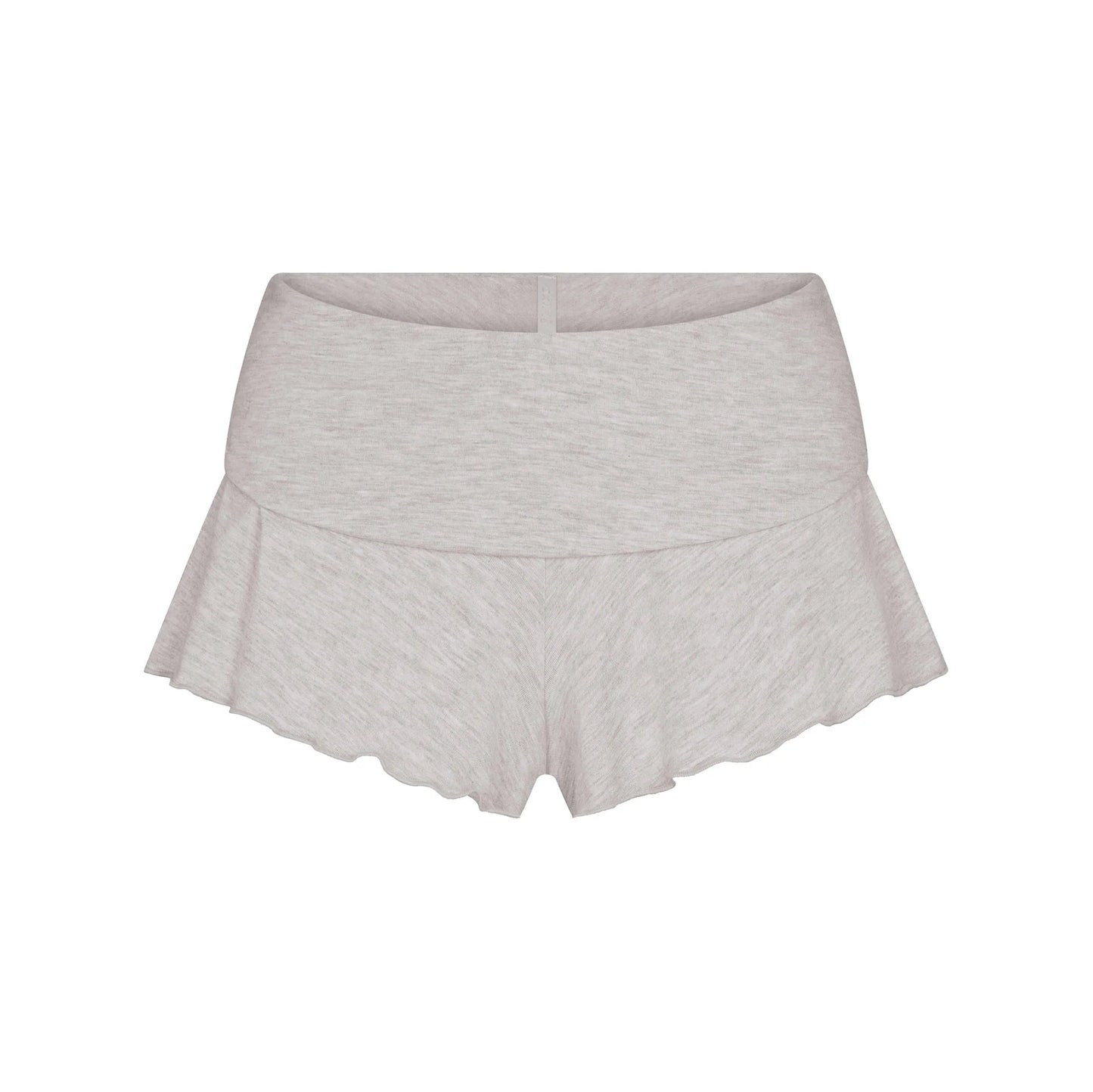 SKIMS SLEEP HENLEY AND FOLDOVER SHORT SET | LIGHT HEATHER GREY