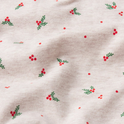 COTTON JERSEY T-SHIRT | OATMEAL HEATHER HOLLY PRINT