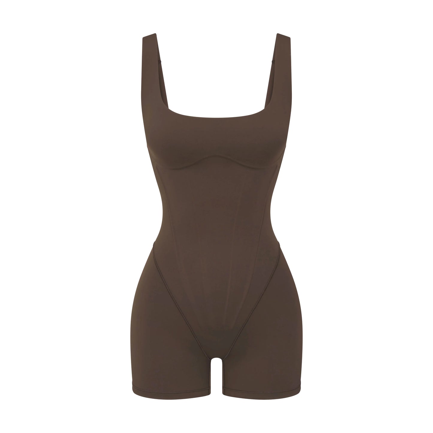 NikeSKIMS MATTE CORSET 2" ONE PIECE | DARK SEPIA