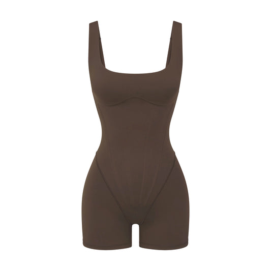 NikeSKIMS MATTE CORSET 2" ONE PIECE | DARK SEPIA