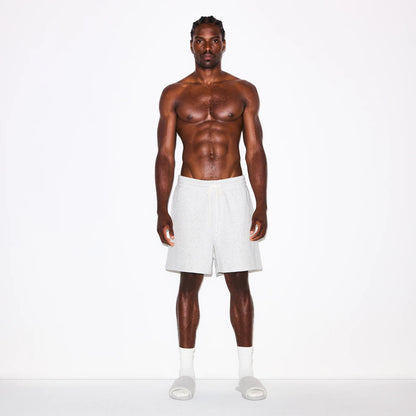 FLEECE LOUNGE MENS RELAXED SHORT | LIGHT HEATHER GREY