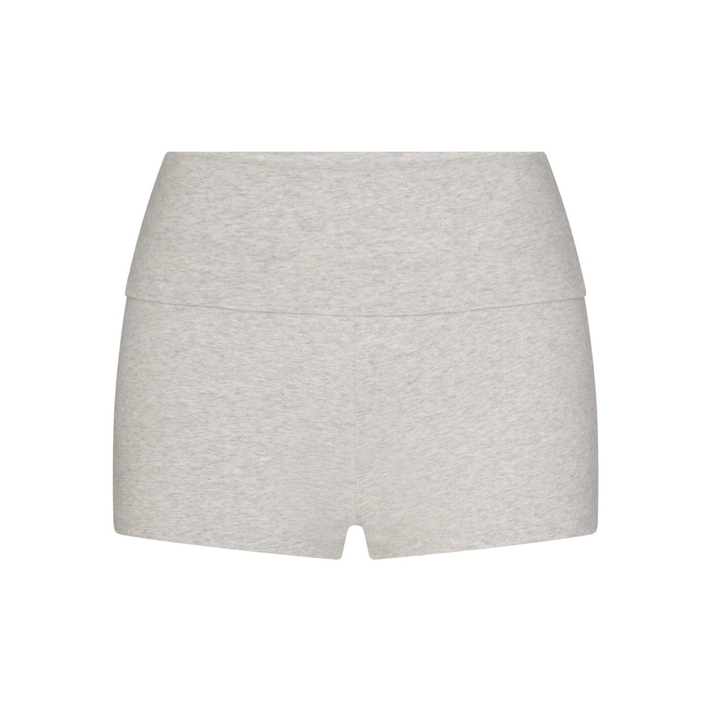 COTTON JERSEY FOLDOVER SHORT | LIGHT HEATHER GREY